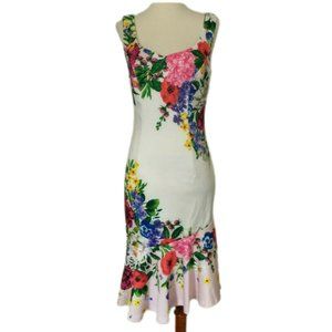 White Dress with vibrant flowers